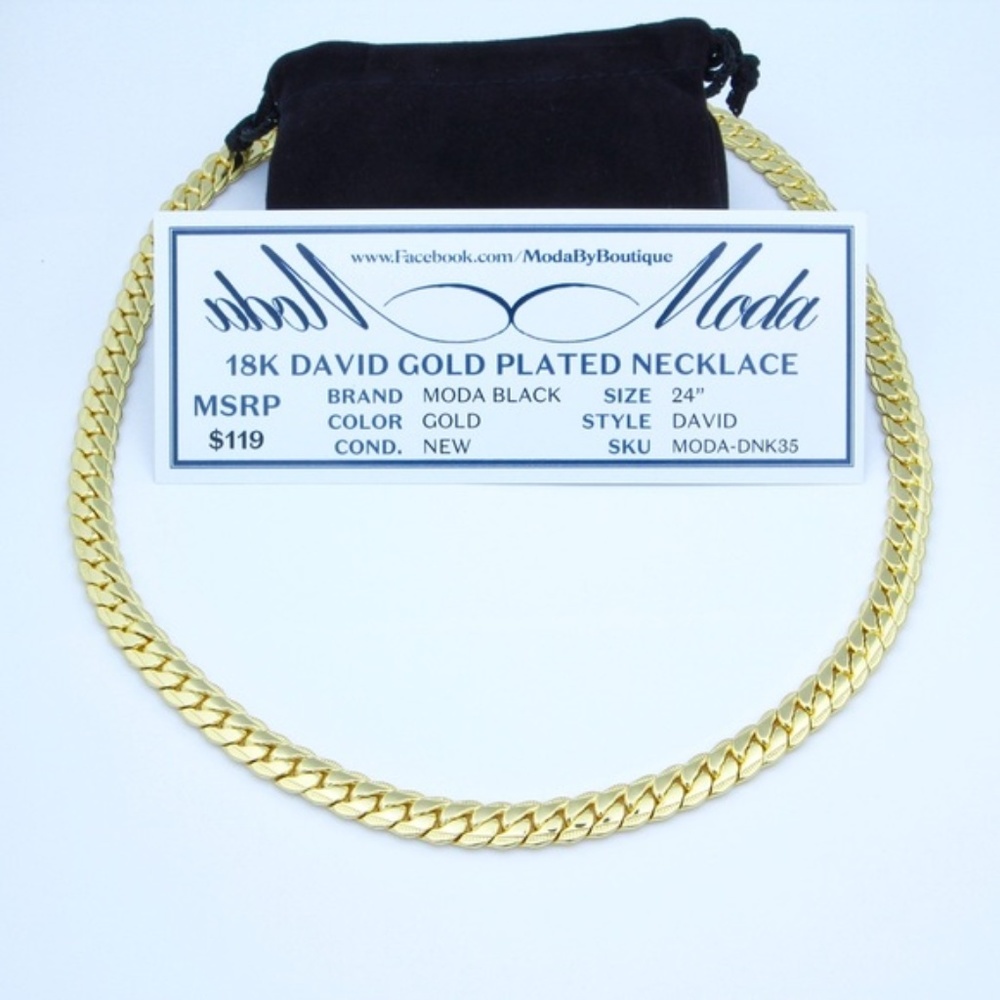 "David" 18K Real Gold Plated Necklace